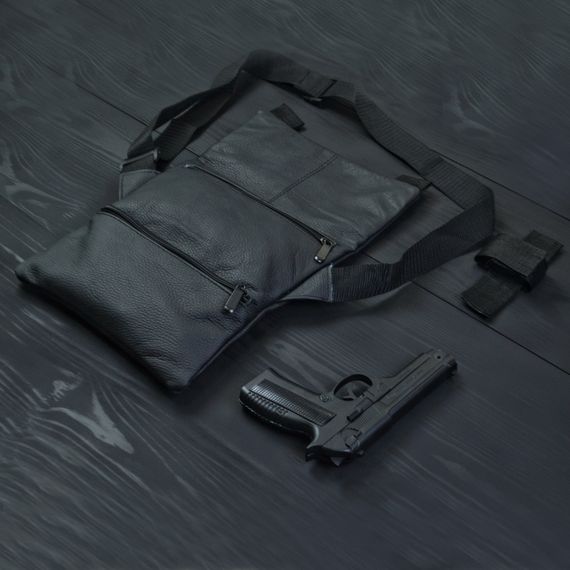Набір 2В1. Шкіряна сумка з кобурою + ліхтарик професійний POLICE BL-X71-P50 | Зображення 9