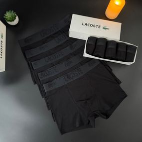 Чоловічий набір трусів 5 шт Lacoste  колір чорний