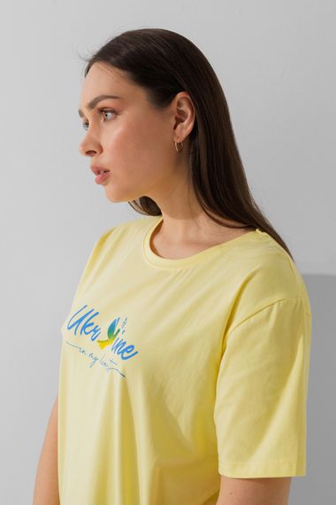 Футболка жіноча патріотична On me 2310 L Жовтий (2000990413857) | Зображення 1