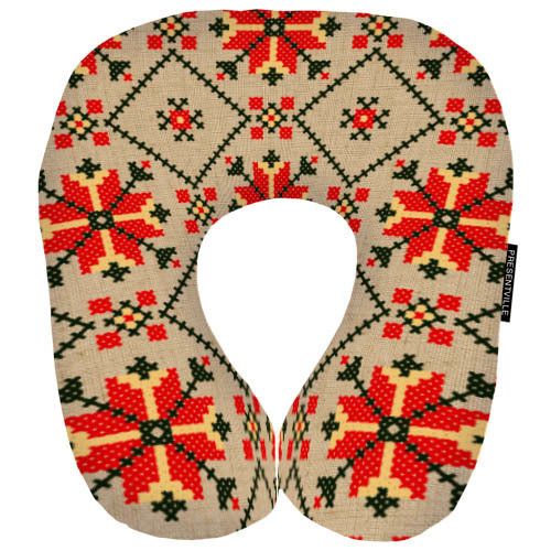 Подушка дорожня Украинский декор 32x30 см (DOP_UKR006)