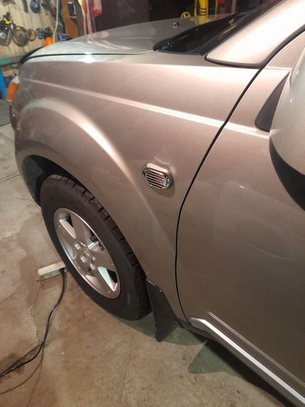 Решетка на повторитель `Овал` (2 шт, ABS) для Mitsubishi Outlander 2006-2012 гг | Зображення 1