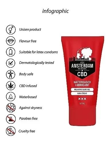 Вагінальний лубрикант Original CBD from Amsterdam - Waterbased Lubricant, 50 ml Sex Aura | Зображення 7