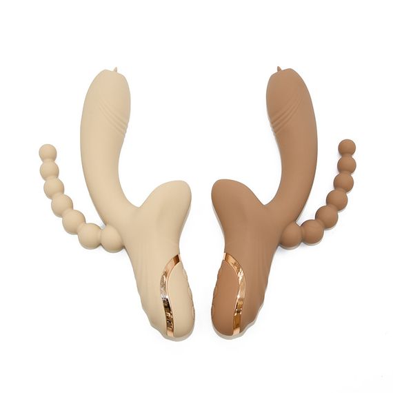 Вібратор-кролик з анальною стимуляцією Sweet Em, коричневий, 22.1 х 7.8 х 4.2 см Sex Aura | Зображення 3