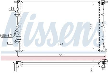 Радиатор Rn Megane I(95-)1.6 I(+)[Oe 77 00 838 135] Nissens Nis 639391