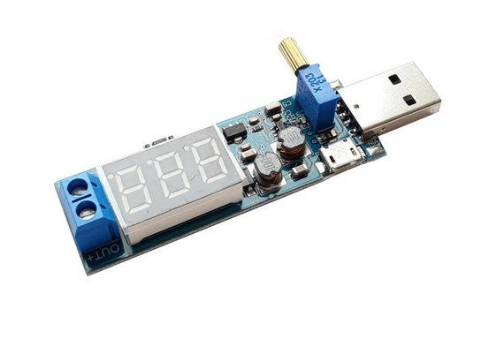 Преобразователь DC-DC вход USB повышающий/понижающий с индикацией | Зображення 1
