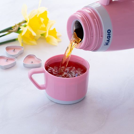 Термос Magio MG-1051P зі скляною колбою, Термос для питної води, термос для дому. Колір: рожевий | Зображення 2