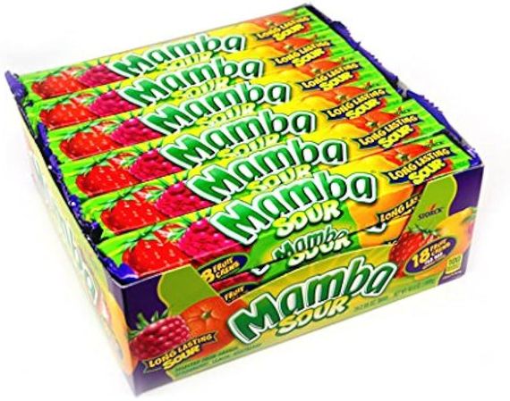 Цукерки жувальні тропічні фрукти Mamba Tropics, 106 г (4 шт. по 26,5 г), Німеччина, жуйка, | Зображення 1
