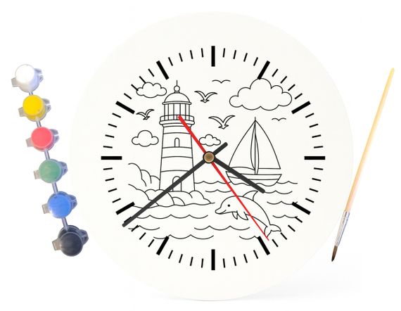 Дитячий набір для творчості годинник розмальовка Маяк 30 см (Г0047) | Зображення 3