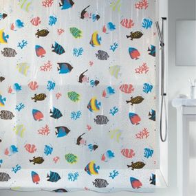 Шторка для ванної та душу Spirella Fish 180x200 см, водовідштовхувальна PEVA, 10.21960
