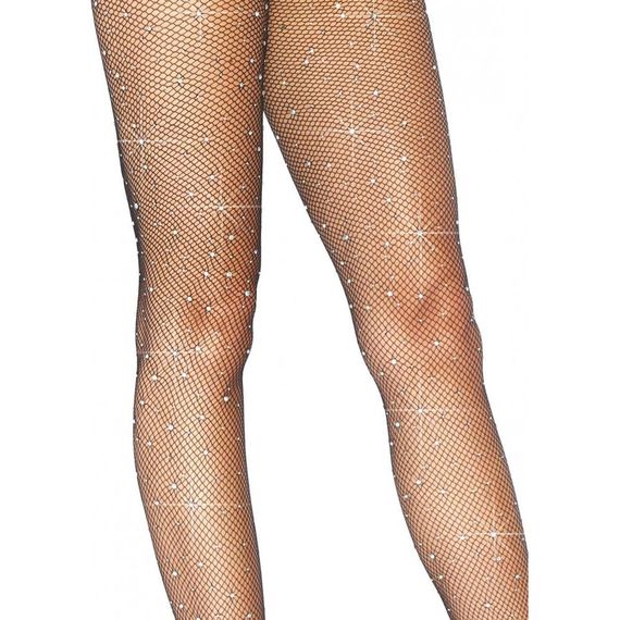 Колготки из микросетки со стразами Leg Avenue Rhinestone micro net tights O/S sexstyle | Зображення 1