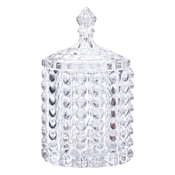 Цукерниця стеклянная з кришкою Ø7.5 см ваза цукорниця кругла HP-4-105 | Зображення 1