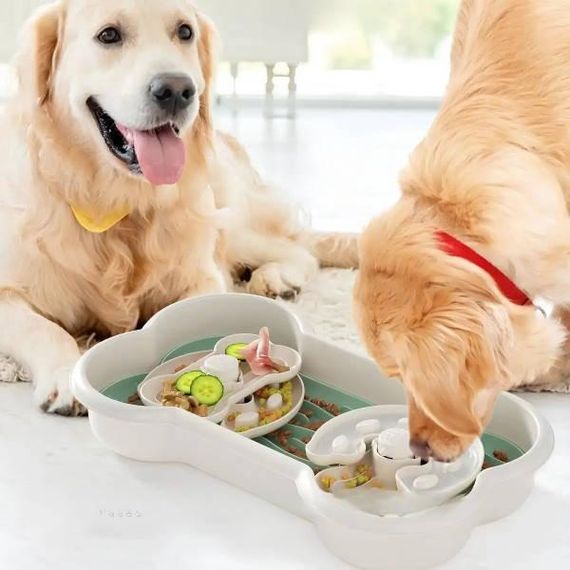 Миска для годування собак у вигляді кісточки із силіконовим килимком Henry Cary Блакитна