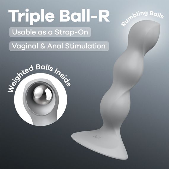 Анальний стимулятор-намистини Satisfyer Triple Ball-R Red, Сірий | Зображення 6