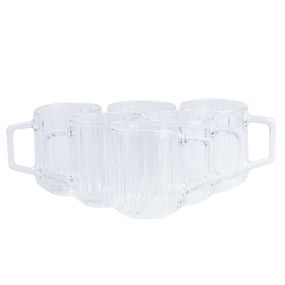 Набор чашек стеклянных  6 шт по 310 мл прозрачные HP523