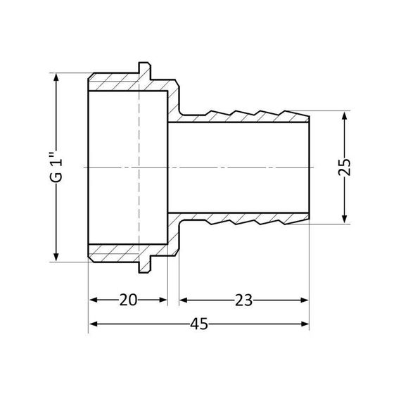 Штуцер Thermo Alliance Standart 25х1" НР SD4272525 | Зображення 1