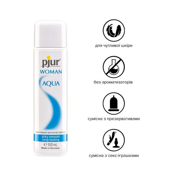Лубрикант на водній основі pjur Woman Aqua для інтенсивного ковзання, зволоження та догляд, 100 мл | Зображення 1
