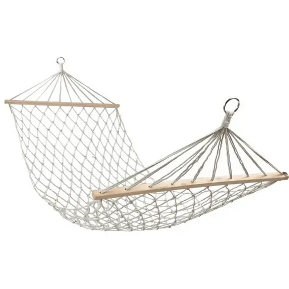 Гамак туристичний підвісний плетений 185х91 см садовий гамак з планкою на дачу для відпочинку A27-150