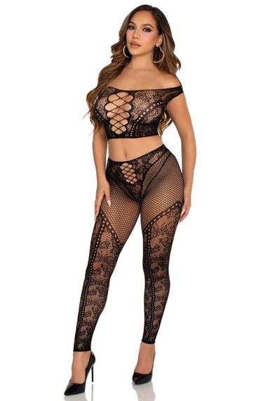 Комплект Leg Avenue Off Shoulder Crop Top and Legging One Size Sex Aura | Зображення 2