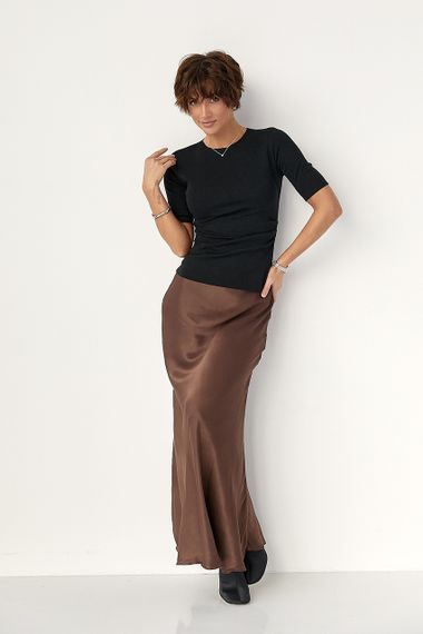 Трикотажна однотонна американка - чорний цвет, S (є розміри) | Зображення 2