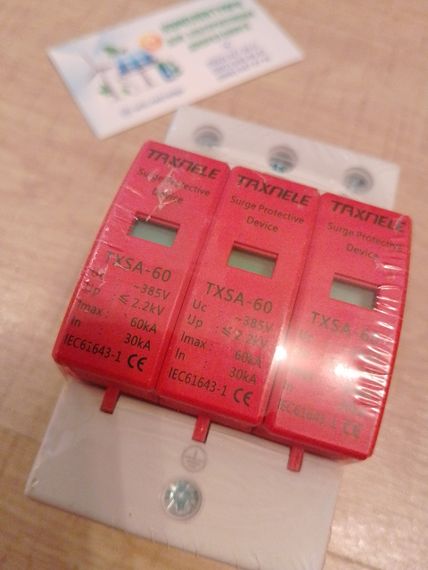 Пристрій захисту на 3 фази від імпульсних перенапруг 385v AC 3P 60ka Texnele | Зображення 1