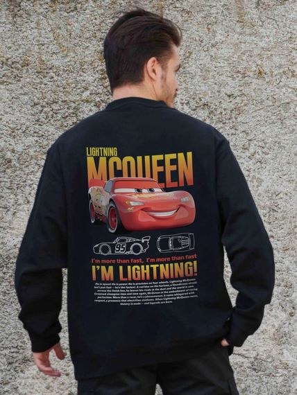 Утеплений оверсайз світшот на флісі з принтом Without Mcqueen Black