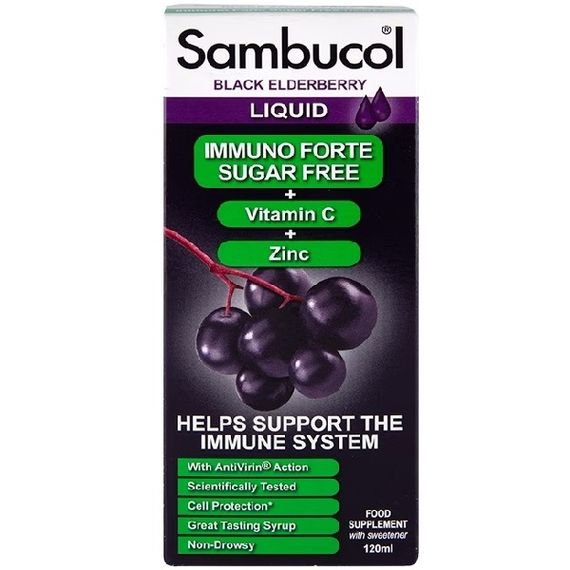 Бузина Sambucol Black Elderberry Immuno Forte Sugar Free 120 ml /12 servings/ | Зображення 1