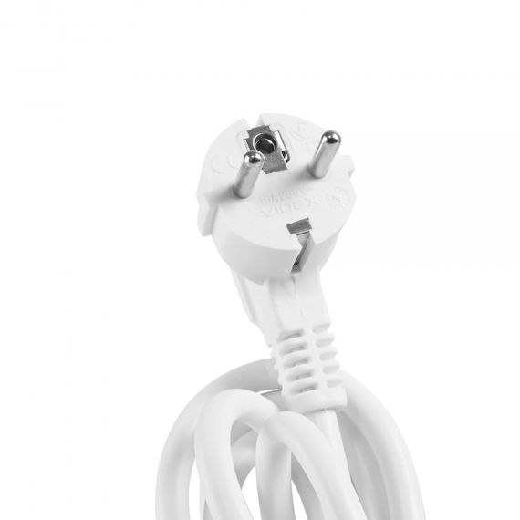 Мережевий подовжувач VIDEX ONCORD з/з 3п 3м (3x1.5мм) 2.4А 2USB+USB-C з кнопкою White | Зображення 7