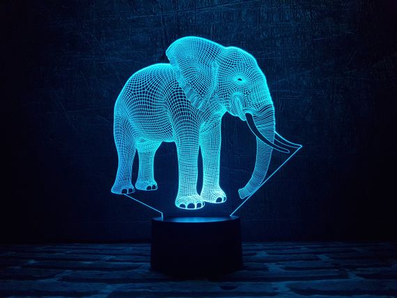 3D светильник ночник "Слон 2" 3DTOYSLAMP | Зображення 1