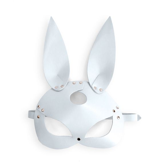 Шкіряна маска Зайчика Art of Sex - Bunny mask, колір Білий | Зображення 2