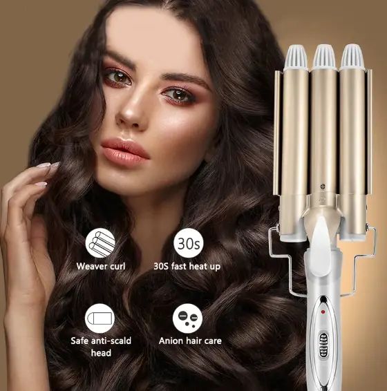 Потрійна плойка для волосся Kemei 1010 | Зображення 4