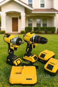 Набір 2 в 1 гайковерт і шуруповерт безщітковий 2 АКБ в кейсі 48Вт