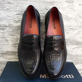 Чоловічі туфлі Лофери з принтом із натуральної шкіри 45 розмір