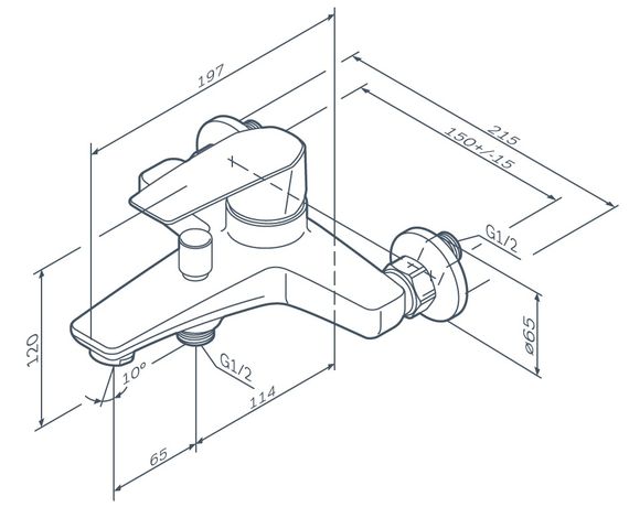 Змішувач для ванни та душу AM.PM Gem F90E10000 | Зображення 1
