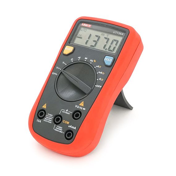 Мультиметр UNI-T UT136A Вимірювання: V (AC/DC), A (AC/DC), Ω, Hz, DUTY. Функції: Data Hold, продзвонювання, тест діодів, | Зображення 1