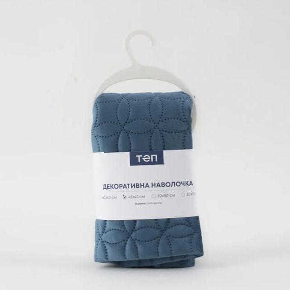 Наволочка декоративная с замком ТЕП VELOUR Мозаика 2-05175_36300 45х45 см темно-синяя | Зображення 2