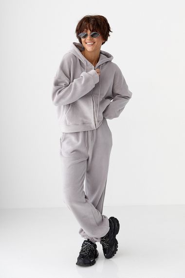 Спортивний костюм з двостороннього флісу - сірий цвет, L/XL (є розміри)