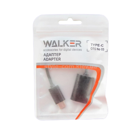 Перехідник WALKER OTG USB/Type-C чорний