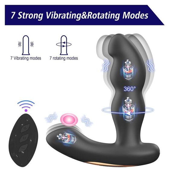 Масажер простати - Prostate Massager With Vibration & 360° Rotation Erospace Men’s Play B12 Sex Aura | Зображення 8