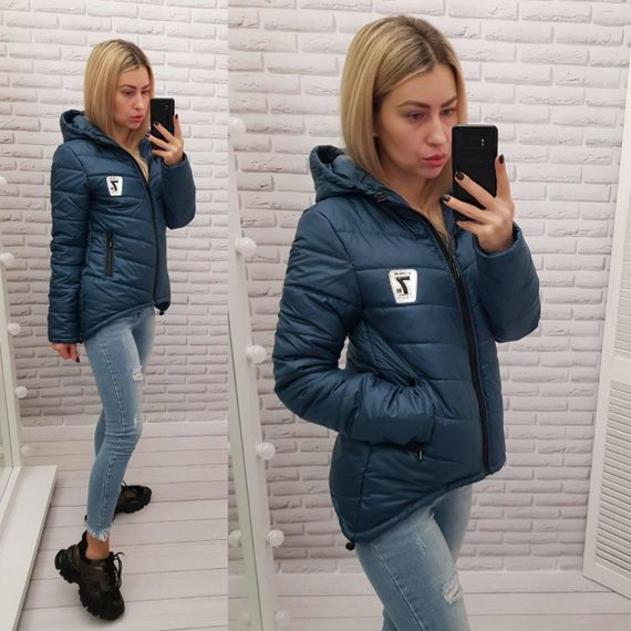 Жіноча демісезонна куртка з емблемою, арт.210/7, пляшка | Зображення 4