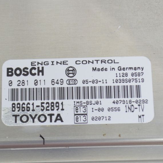 Блок управління двигуном 1.4 D4D Toyota Yaris Компьютер Тойота Ярис 8966152891 0281011649 | Зображення 2