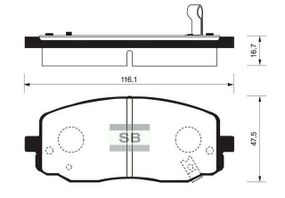 Колодки передні гальмівні i10, Hi-Q (SP1172) (58101-07A00)