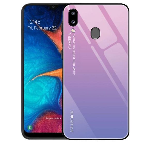 Чехол-бампер Primolux Gradient Glass для Samsung Galaxy A40 2019 (SM-A405) - Pink
