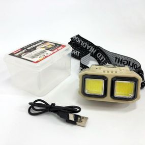 Ліхтар налобний акумуляторний Bailong HX-816S 2COB(white+red) із сенсорним VR-997 датчиком вологозахист
