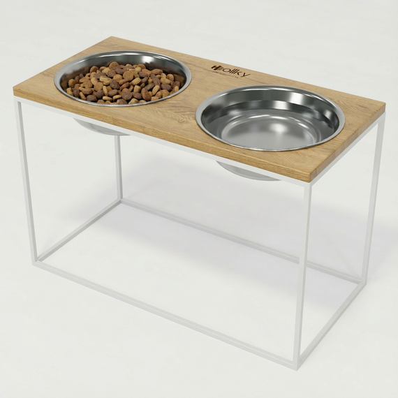 Миски на подставке для очень больших собак Hollky Base XXL40 (2 × 2,8 л) BXXL40-643240-WHNT