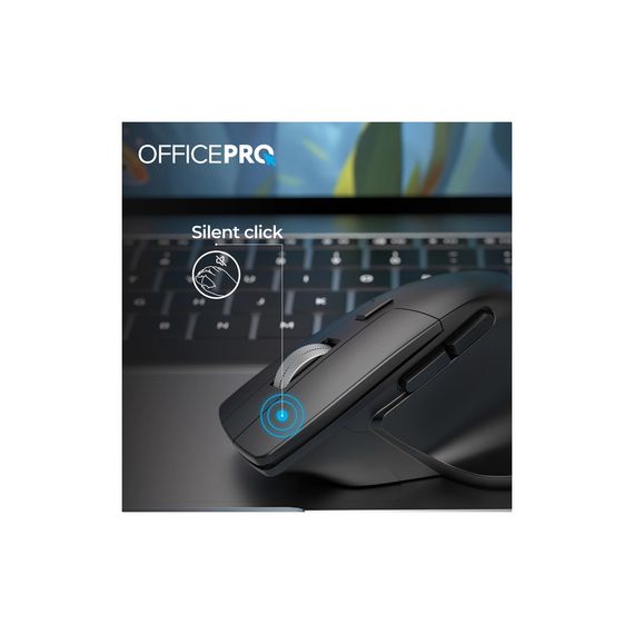 Мишка OfficePro M395B Silent Click Ergonomic Wireless Black (M395B) | Зображення 9