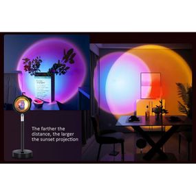 Проекционная разноцветная RGB LED лампа Sunset Lamp с эффектом заката с пультом, светильник заката/рассвета, 1