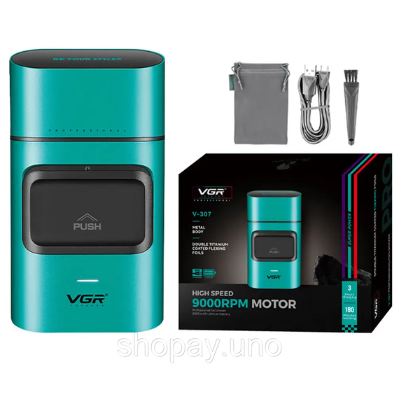 Шейвер VGR V-307 акумуляторний / Тример для обличчя / Чоловіча електробритва з USB | Зображення 3