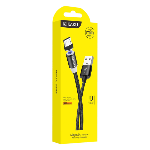 Магнитный кабель Kaku KSC-306 USB - MicroUSB 1m - Black | Зображення 5
