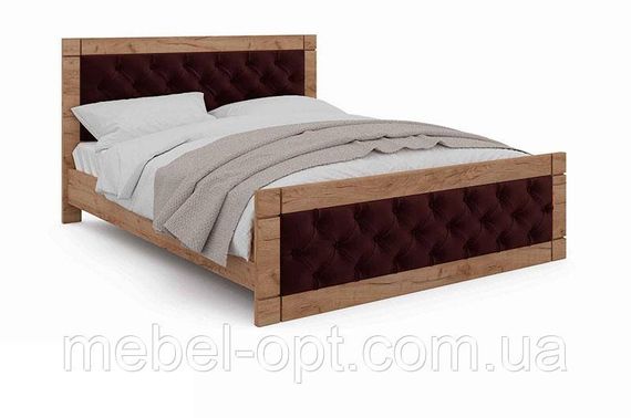 Ліжко двоспальне Natali 180x200 см Дуб Тахо/велюр Espresso (коричневий) вибір кольору оббивки | Зображення 7