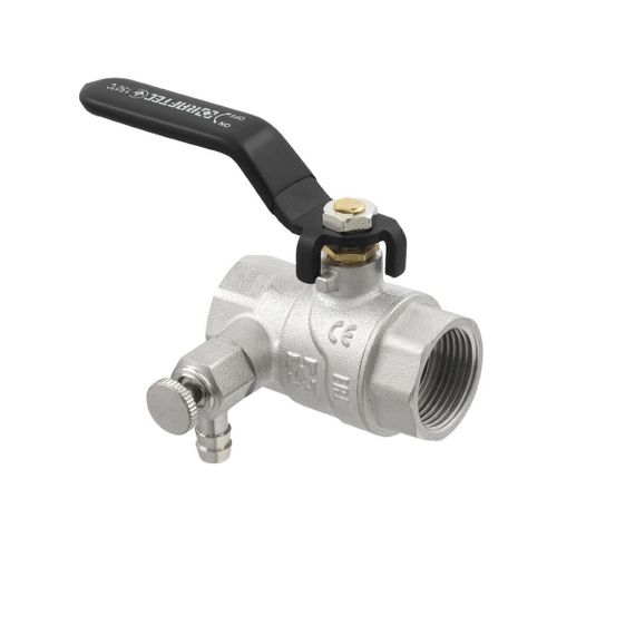 Кран кульовий з дренажем Raftec BLACK 3/4" ВВ DN20 (WDRH02)